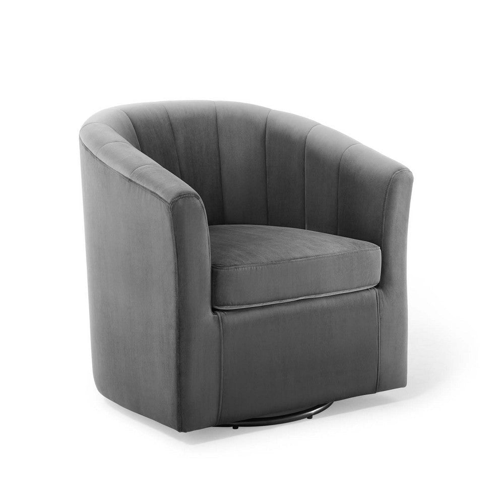 Prospect Performance Velvet Swivel Armchair - No Shipping Charges MDY-EEI-4139-CHA