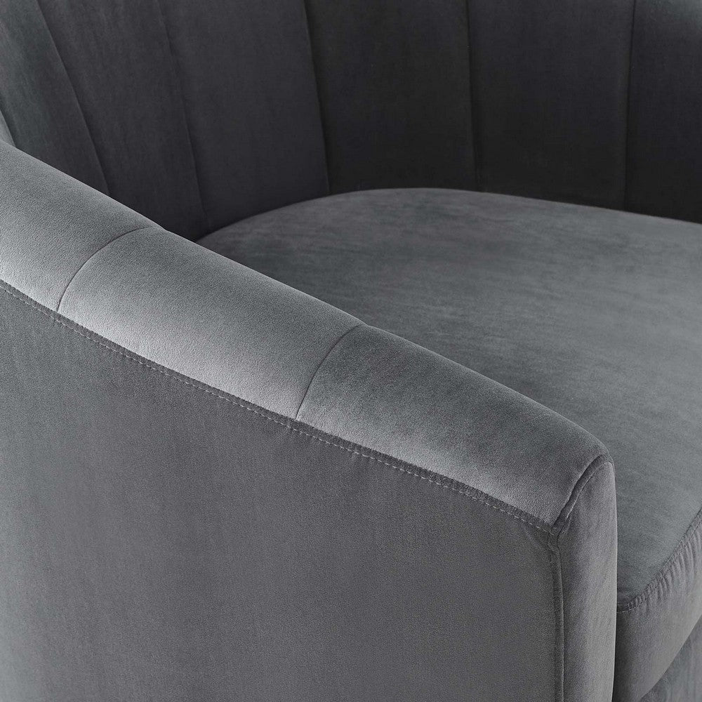 Prospect Performance Velvet Swivel Armchair - No Shipping Charges MDY-EEI-4139-CHA