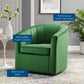 Modway Prospect Channel Tufted Performance Velvet Swivel Armchair in Emerald MDY-EEI-4139-EME