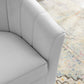 Modway Prospect Channel Tufted Performance Velvet Swivel Armchair in Light Gray MDY-EEI-4139-LGR