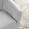 Modway Prospect Channel Tufted Performance Velvet Swivel Armchair in Light Gray MDY-EEI-4139-LGR