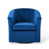 Modway Prospect Channel Tufted Performance Velvet Swivel Armchair in Navy MDY-EEI-4139-NAV