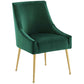 Modway Discern Upholstered Performance Velvet Dining Chair Set of 2 Green MDY-EEI-4148-GRN