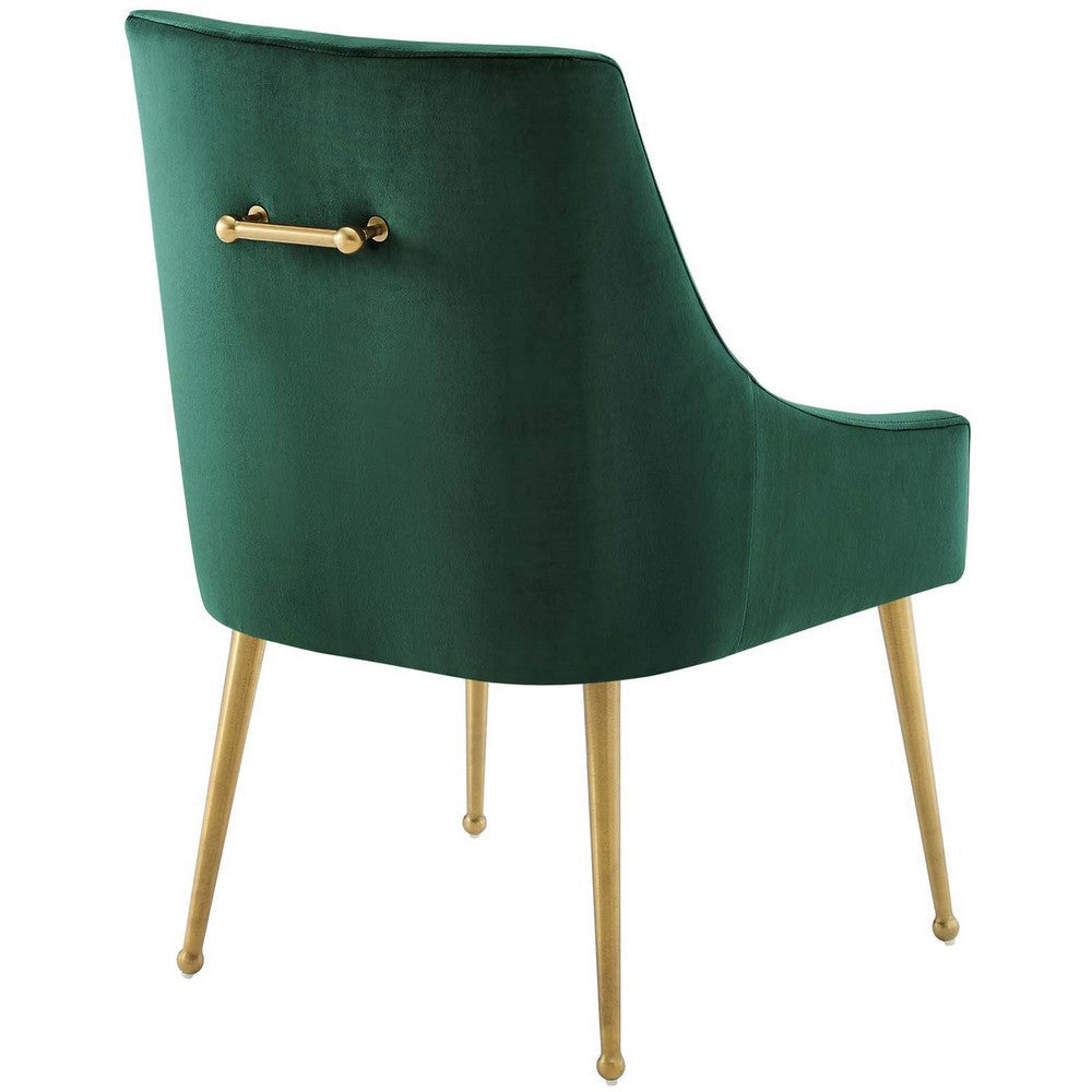 Modway Discern Upholstered Performance Velvet Dining Chair Set of 2 Green MDY-EEI-4148-GRN