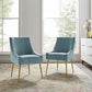 Modway Discern Upholstered Performance Velvet Dining Chair Set of 2 Light Blue MDY-EEI-4148-LBU