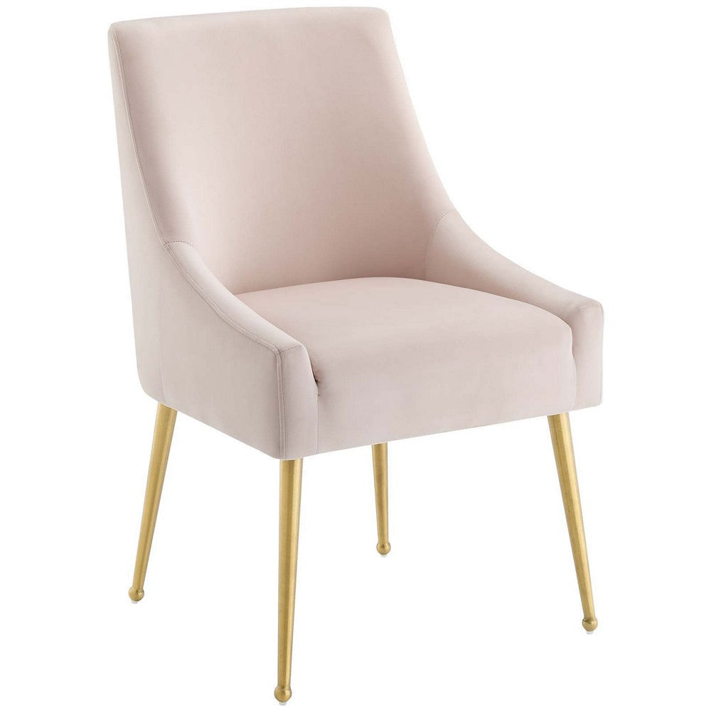 Modway Discern Upholstered Performance Velvet Dining Chair Set of 2 Pink MDY-EEI-4148-PNK