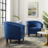 Modway Prospect Channel Tufted Performance Velvet Armchair Set of 2 Navy MDY-EEI-4150-NAV