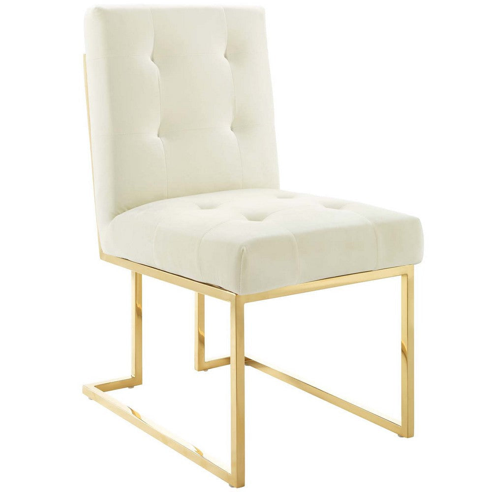 Modway Privy dining-chairs Gold White MDY-EEI-4152-GLD-IVO