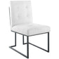 Modway Savour Tufted Performance Velvet Accent Armchair Dining Chair White MDY-EEI-4153-BLK-WHI