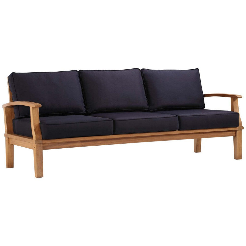 Modway EEI-4176-NAT-NAV Marina Patio Teak Sofa, Natural Navy