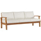 Modway EEI-4176-NAT-WHI Marina Patio Teak Sofa, Natural White