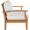 Modway EEI-4176-NAT-WHI Marina Patio Teak Sofa Natural White MDY-EEI-4176-NAT-WHI