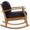 Marina Outdoor Patio Teak Rocking Chair - No Shipping Charges MDY-EEI-4177-NAT-GRY