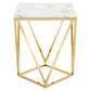 Vertex Gold Metal Stainless Steel End Table - No Shipping Charges MDY-EEI-4206-GLD-WHI