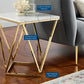 Vertex Gold Metal Stainless Steel End Table - No Shipping Charges MDY-EEI-4206-GLD-WHI