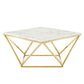 Vertex Gold Metal Stainless Steel Coffee Table - No Shipping Charges MDY-EEI-4207-GLD-WHI