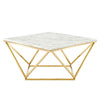 Vertex Gold Metal Stainless Steel Coffee Table - No Shipping Charges MDY-EEI-4207-GLD-WHI