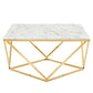 Modway EEI-4207-GLD-WHI Vertex Gold Metal Stainless Steel Coffee Table, Gold White