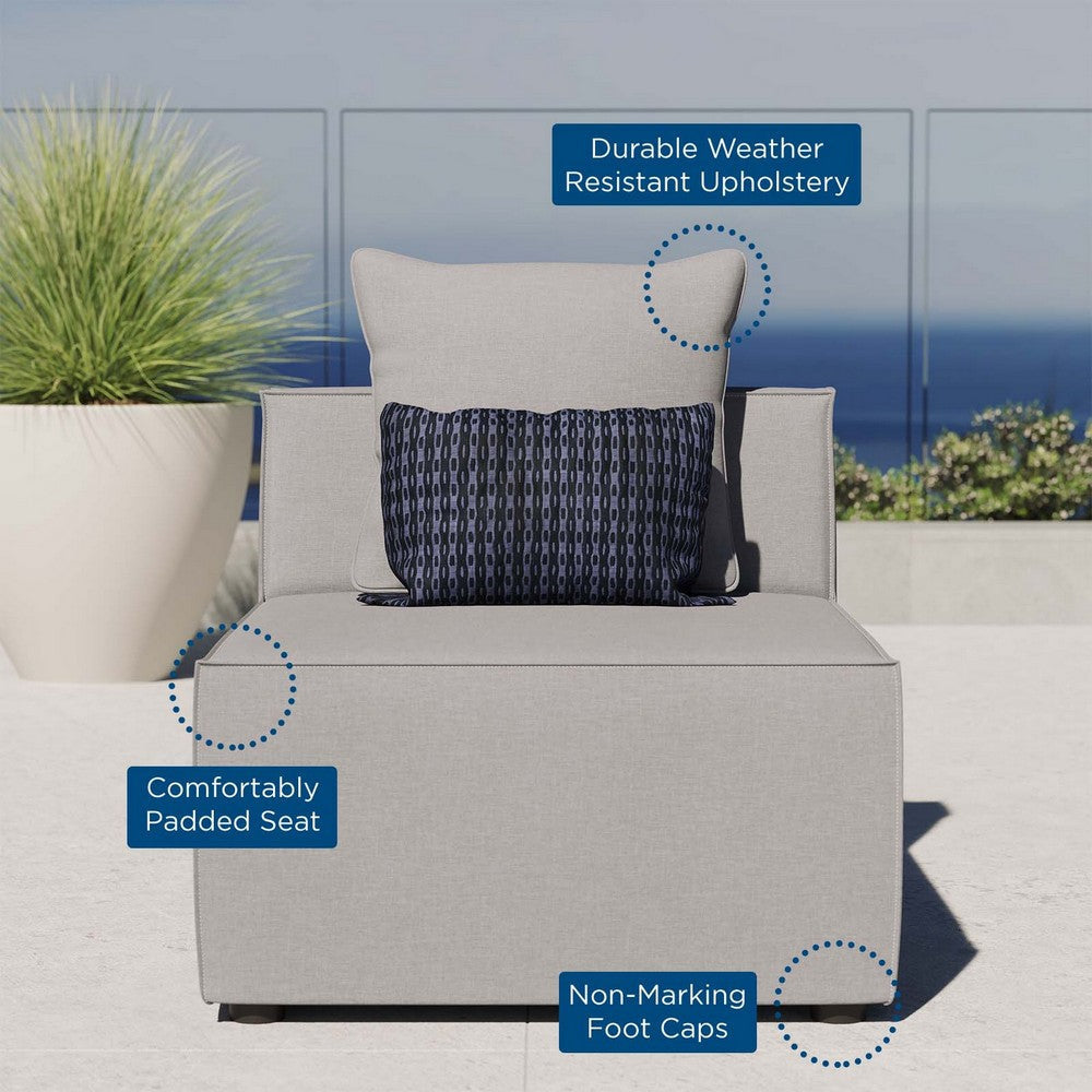 Saybrook Outdoor Patio Upholstered Sectional Sofa Armless Chair - No Shipping Charges MDY-EEI-4209-GRY