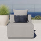 Modway EEI-4209-GRY Saybrook Outdoor Patio Upholstered Sectional Armless Chair, Gray