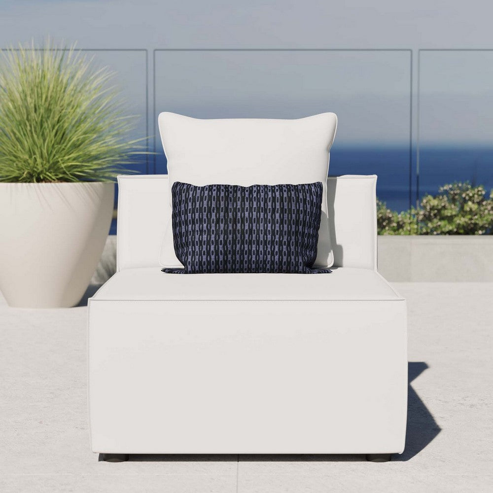 Modway EEI-4209-WHI Saybrook Patio Armless Chair in White 29.5 x 34.5 x 25.5 MDY-EEI-4209-WHI