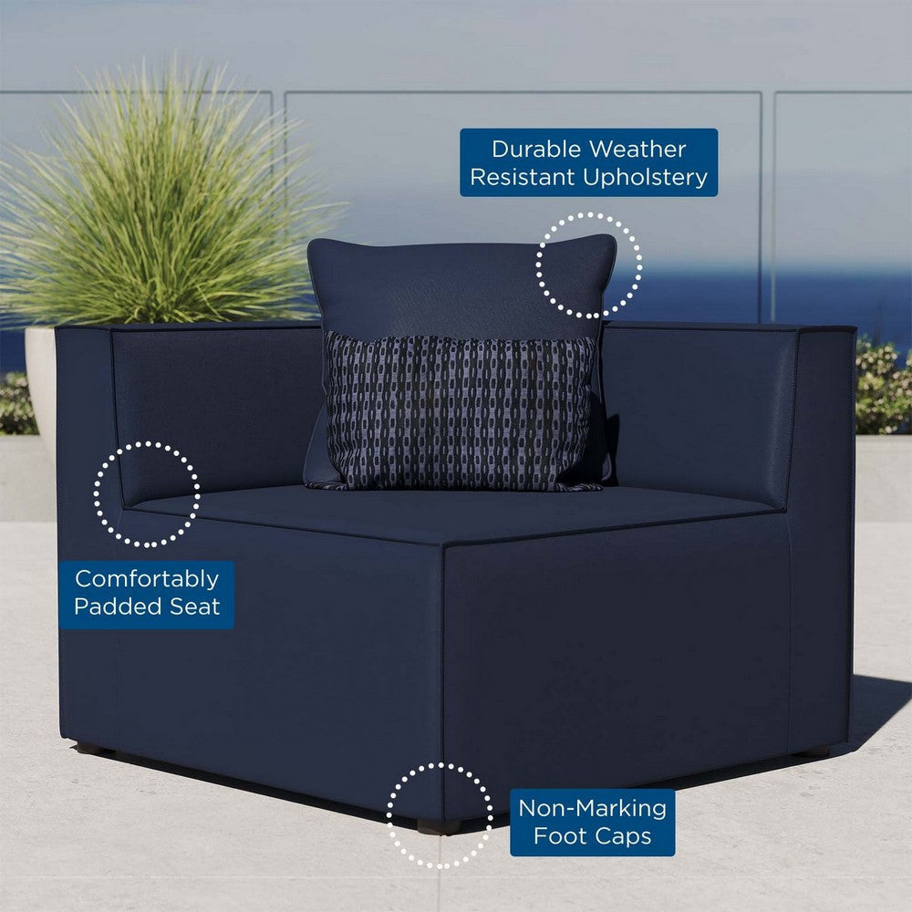 Modway EEI-4210-NAV Saybrook Outdoor Patio Upholstered Sectional Corner Chair Navy MDY-EEI-4210-NAV