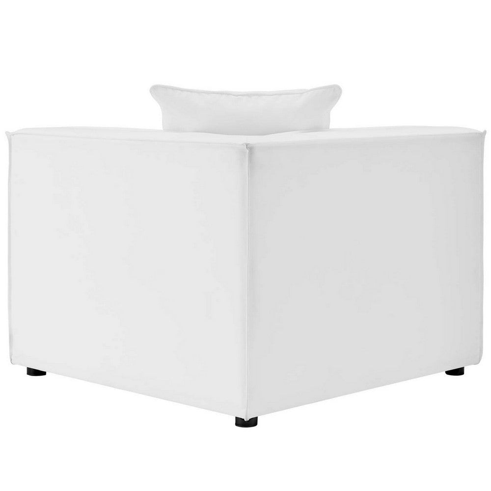 Modway EEI-4210-WHI Saybrook Outdoor Patio Upholstered Sectional Corner Chair White MDY-EEI-4210-WHI