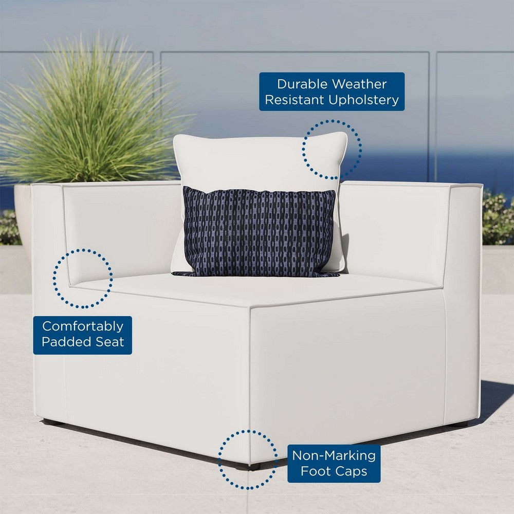 Modway EEI-4210-WHI Saybrook Outdoor Patio Upholstered Sectional Corner Chair White MDY-EEI-4210-WHI