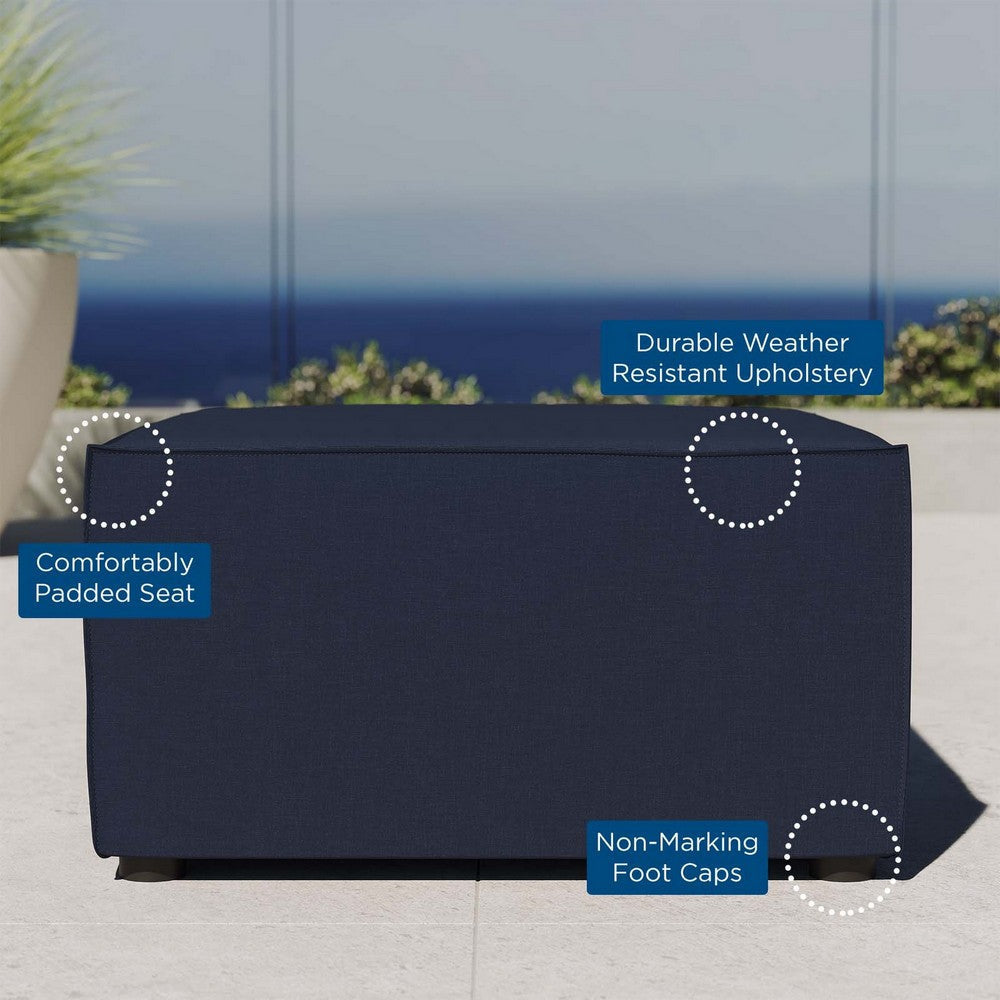 Saybrook Outdoor Patio Upholstered Sectional Sofa Ottoman - No Shipping Charges MDY-EEI-4211-GRY