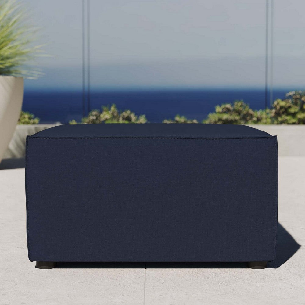 Modway EEI-4211-NAV Saybrook Outdoor Patio Upholstered Sectional Ottoman Navy MDY-EEI-4211-NAV