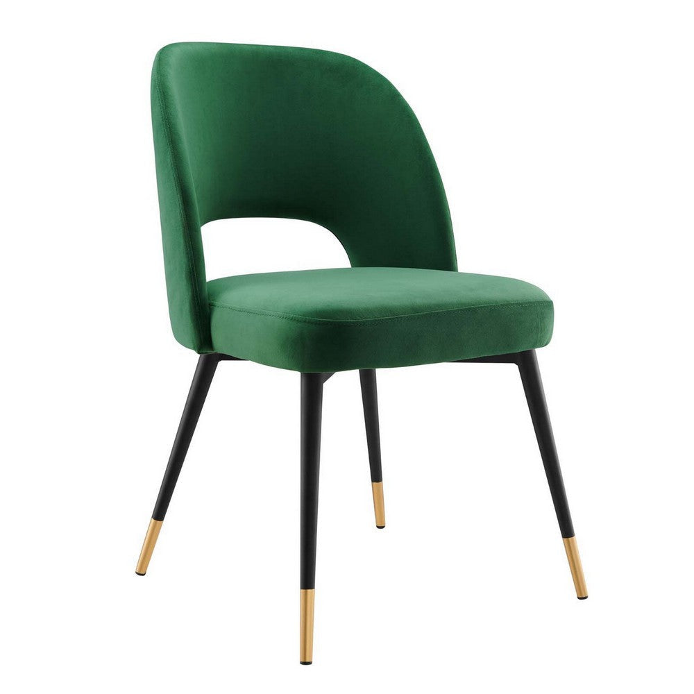 Modway Rouse Upholstered Velvet Side, 1 pc - Dining Chair, Emerald