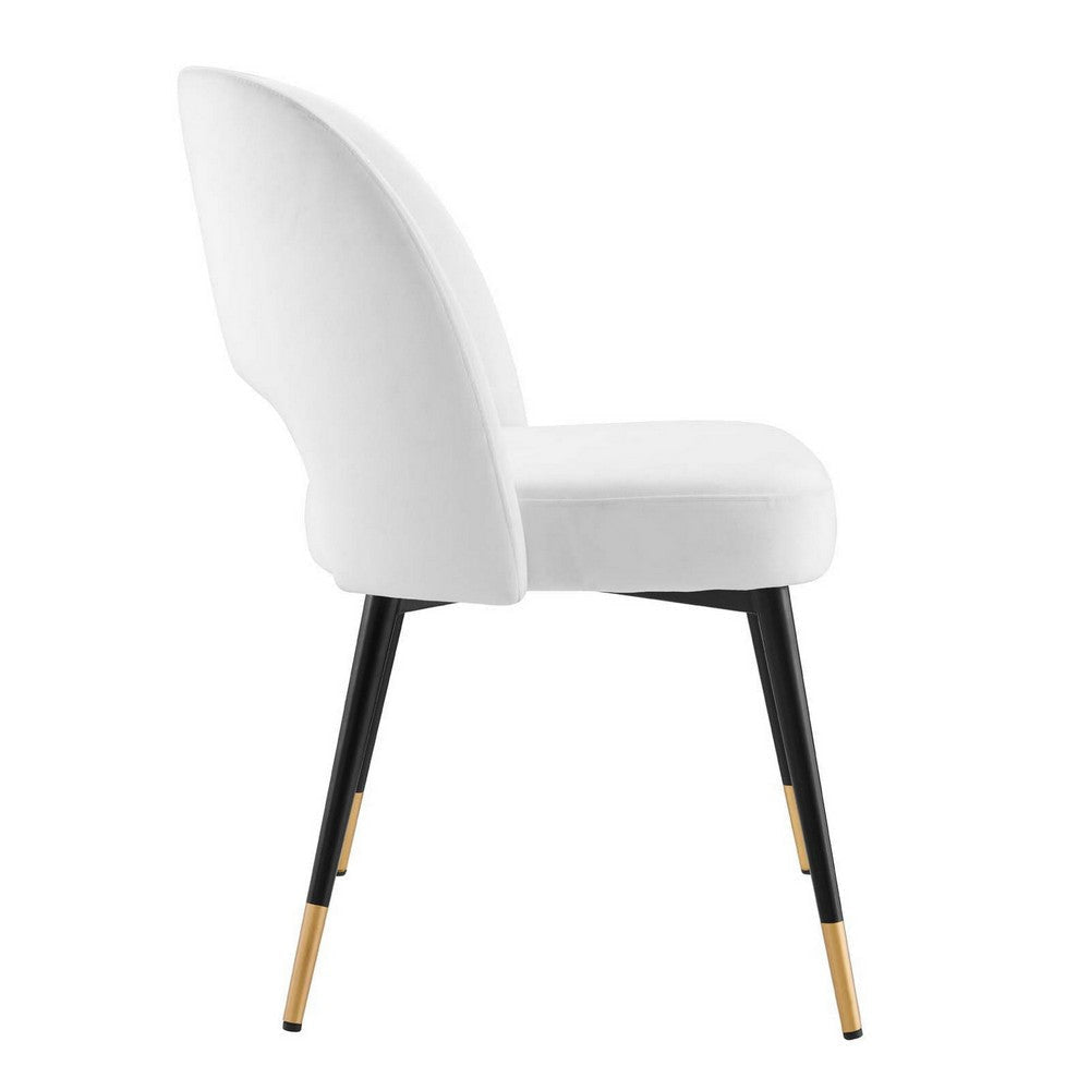 Modway Rouse Performance Velvet Dining Side Chair in White 23 x 20 x 32 MDY-EEI-4212-WHI