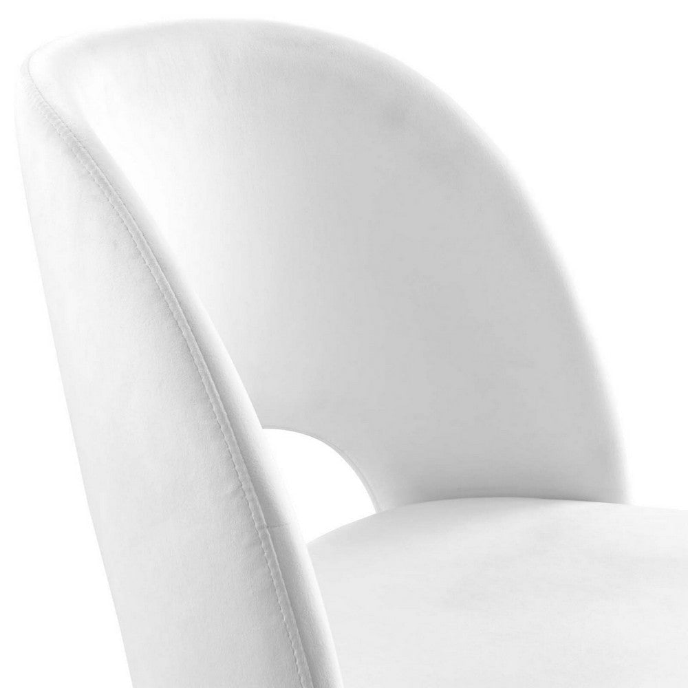 Modway Rouse Performance Velvet Dining Side Chair in White 23 x 20 x 32 MDY-EEI-4212-WHI