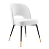 Modway Rouse Performance Velvet Dining Side Chair in White 23 x 20 x 32