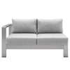 Shore Sunbrella® Fabric Aluminum Outdoor Patio Left-Arm Loveseat - No Shipping Charges MDY-EEI-4223-SLV-GRY