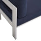 Modway EEI-4227-SLV-NAV Shore SunbrellaPatio Chair in Silver Navy 27.5 x 25 x 23.5 MDY-EEI-4227-SLV-NAV