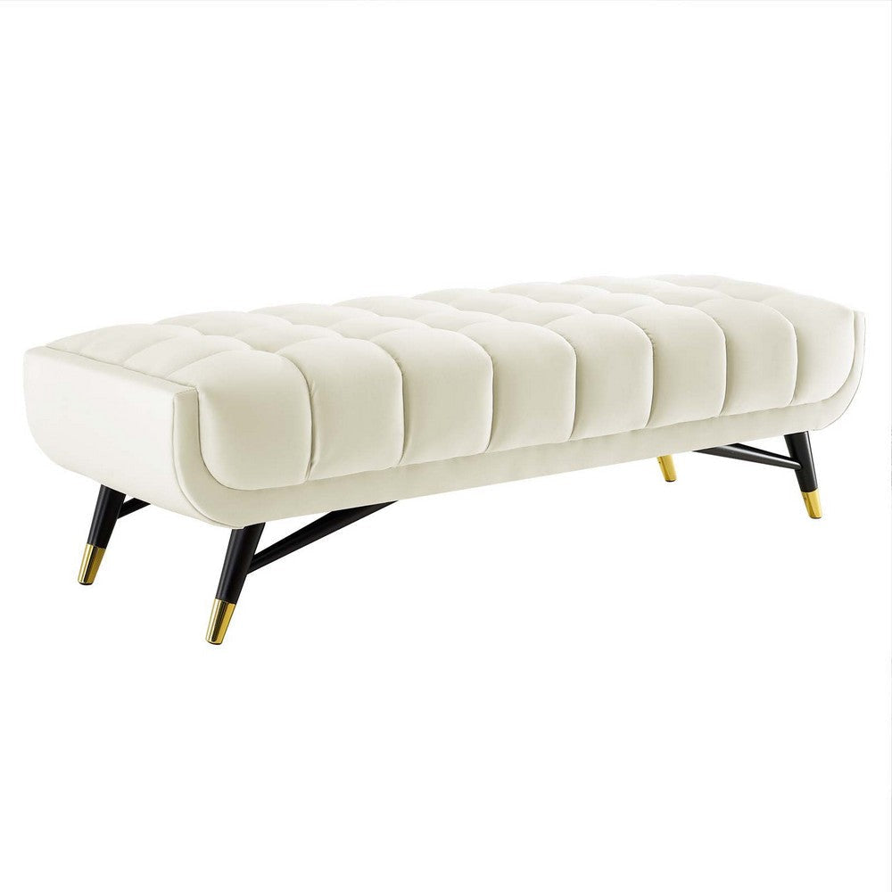 Modway EEI-4241 Adept 60" Performance Velvet Bench in Ivory, 60 Inches