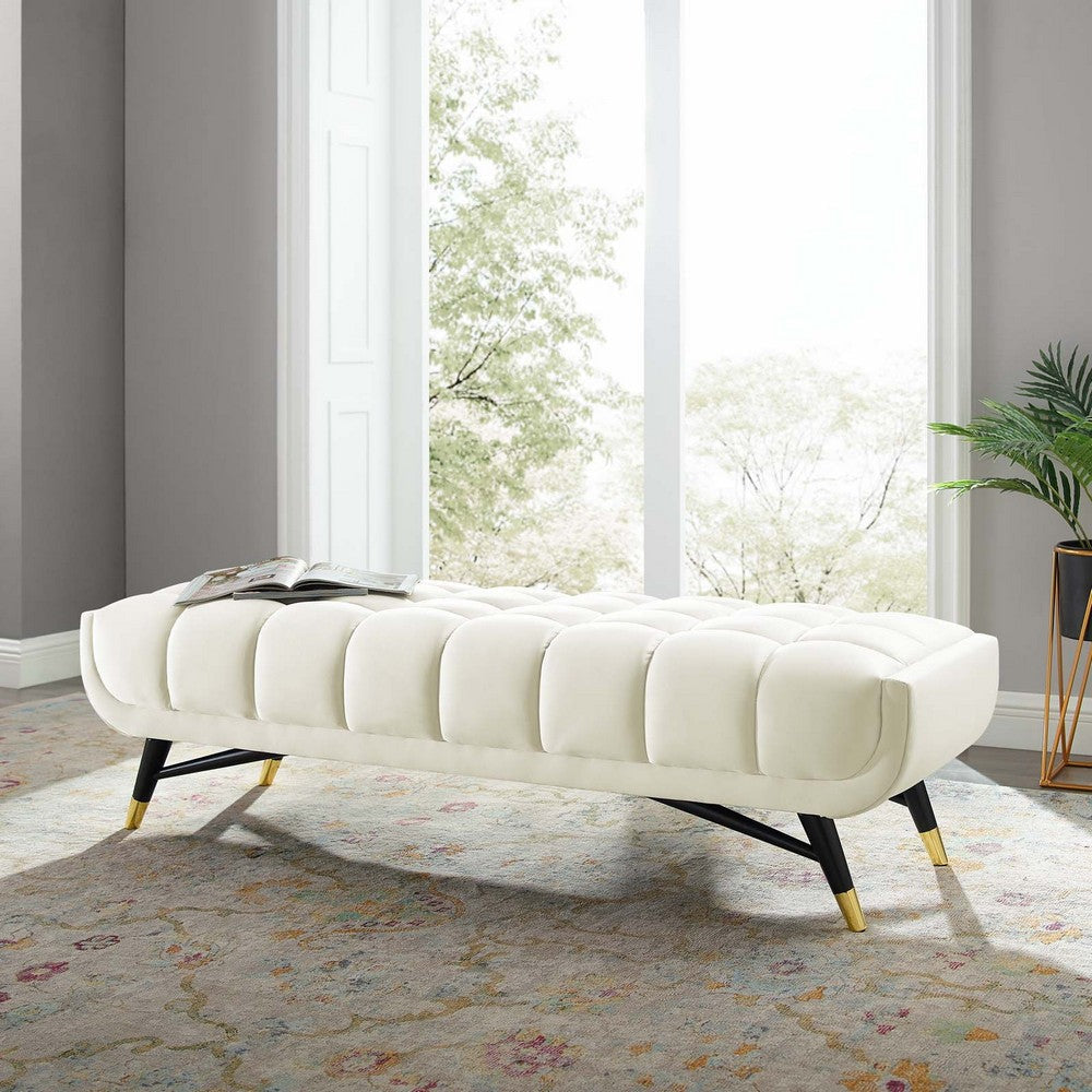 Modway EEI-4241 Adept 60’’ Performance Velvet Bench in Ivory 60 Inches MDY-EEI-4241-IVO