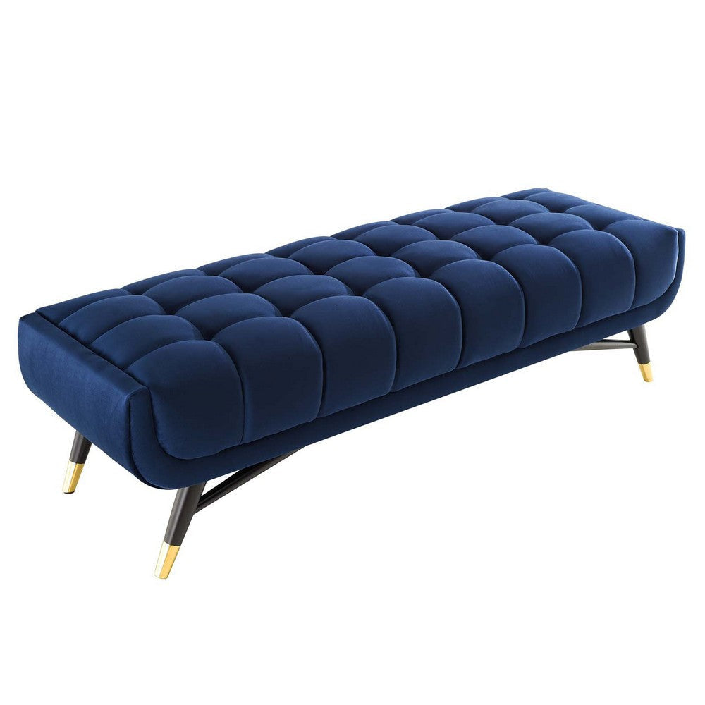 Modway EEI-4241 Adept 60’’ Performance Velvet Bench in Midnight Blue 60 Inches MDY-EEI-4241-MID