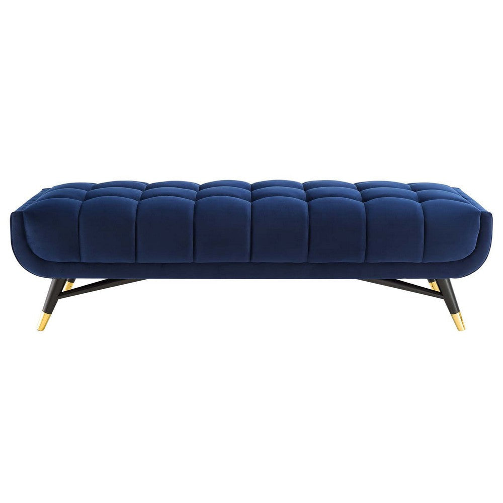 Modway EEI-4241 Adept 60’’ Performance Velvet Bench in Midnight Blue 60 Inches MDY-EEI-4241-MID