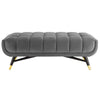 Adept 47.5’ Performance Velvet Bench - No Shipping Charges MDY-EEI-4242-GRY