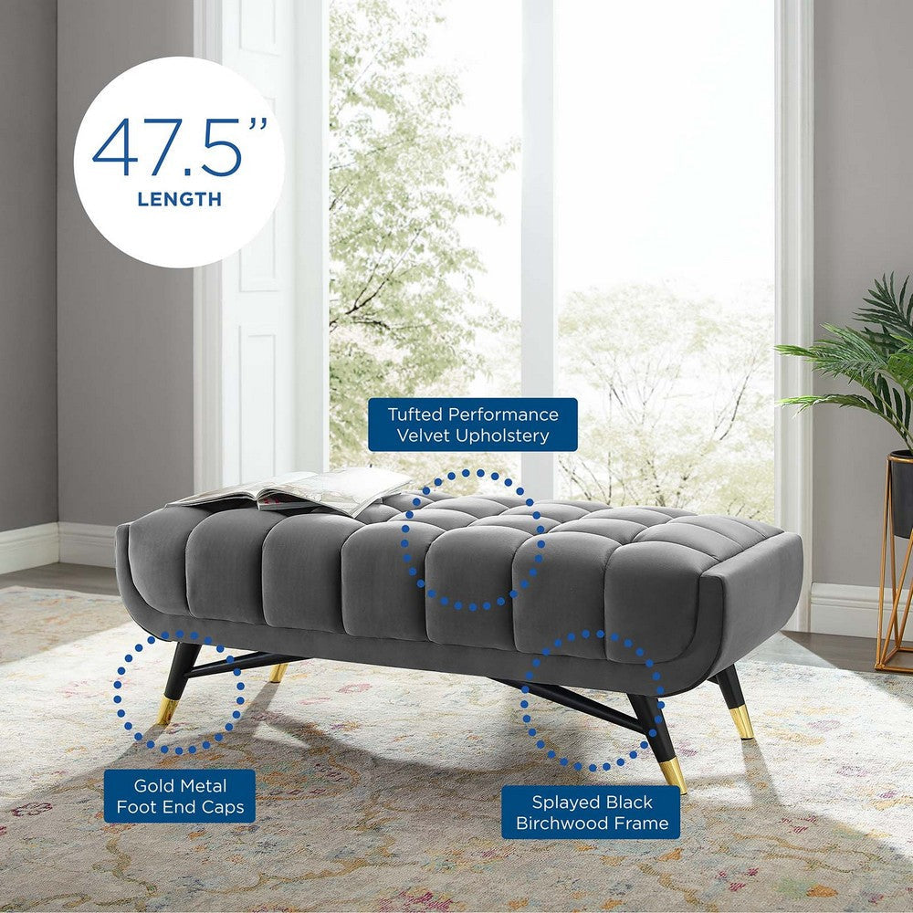 Adept 47.5’ Performance Velvet Bench - No Shipping Charges MDY-EEI-4242-GRY