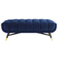 Modway Adept 47.5’’ Performance Velvet Bench in Midnight Blue 47.5 Inches MDY-EEI-4242-MID