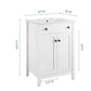 Modway Nantucket Bathroom Vanity Cabinet 24’’ with White Sink MDY-EEI-4250-WHI-WHI