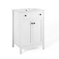 Modway Nantucket Bathroom Vanity Cabinet, 24" with White Sink