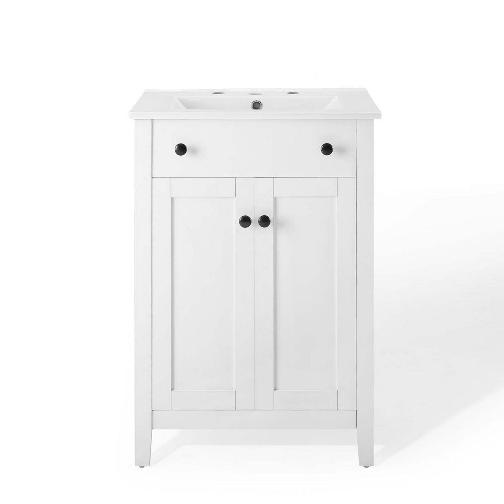 Modway Nantucket Bathroom Vanity Cabinet 24’’ with White Sink MDY-EEI-4250-WHI-WHI