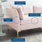 Modway Ardent Performance Velvet Loveseat Pink MDY-EEI-4268-PNK