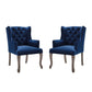 Modway Realm French Vintage Dining Performance Velvet, Armchair - Set of 2, Navy