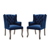 Modway Realm French Vintage Dining Performance Velvet, Armchair - Set of 2, Navy