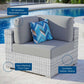 Convene Outdoor Patio Corner Chair - No Shipping Charges MDY-EEI-4296-LGR-GRY